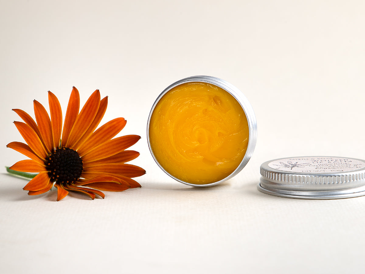 Whipped lip balm with calendula oil, sea buckthorn oil and orange. 