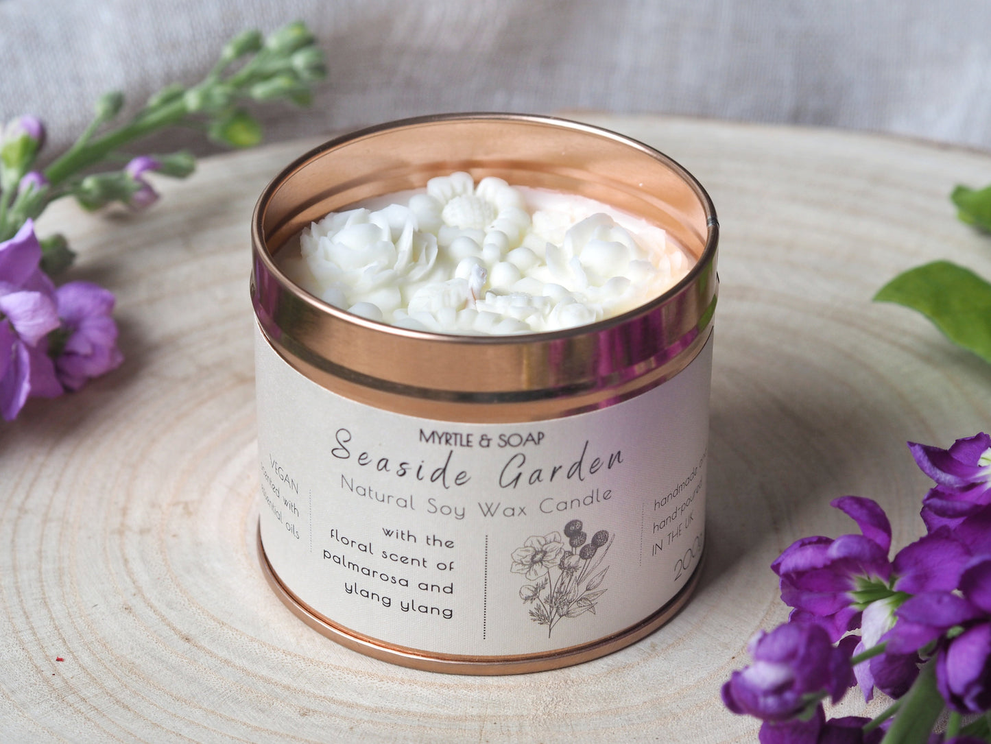 SEASIDE GARDEN Natural Soy Wax Candle