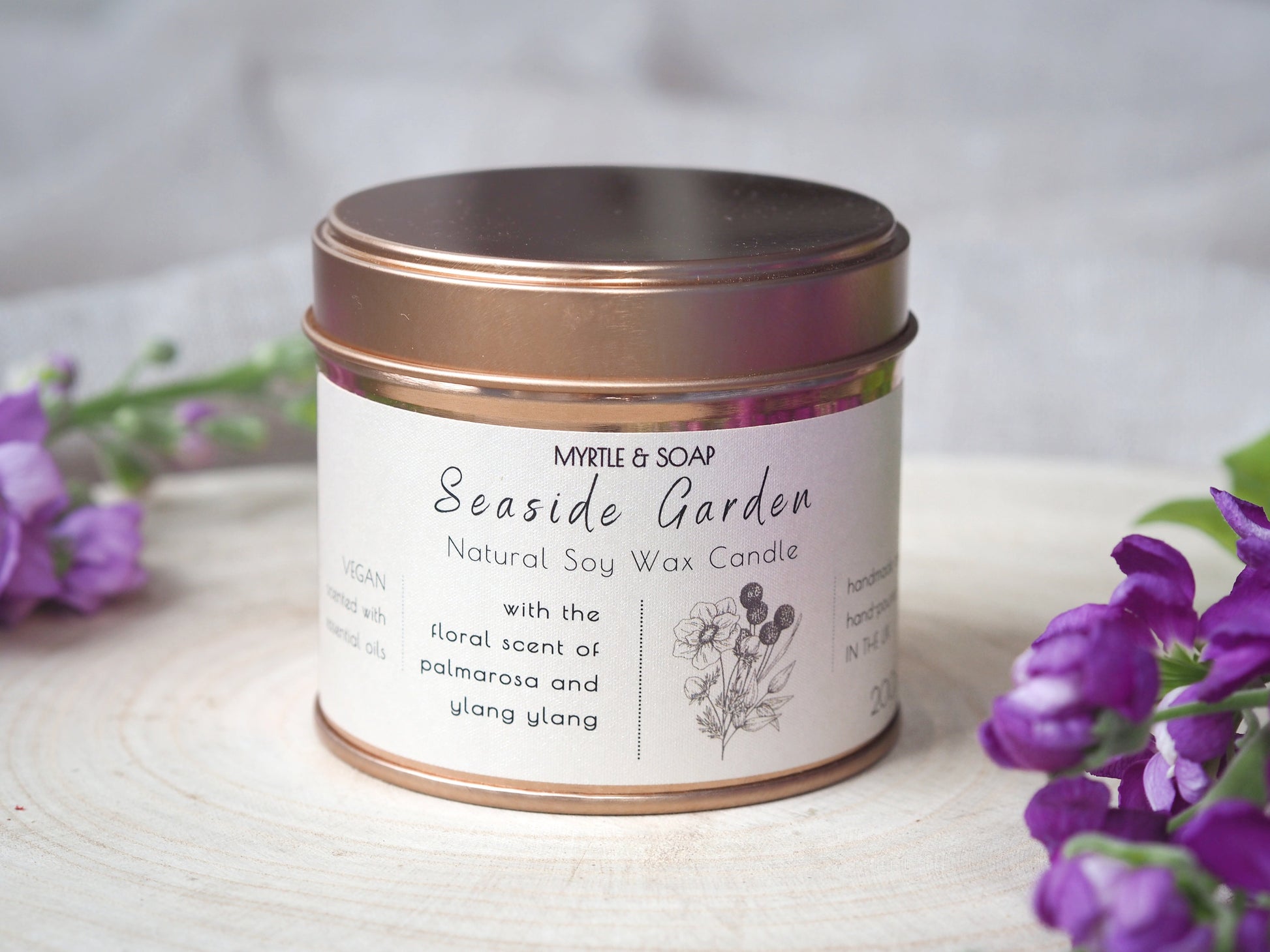 SEASIDE GARDEN Natural Soy Wax Candle