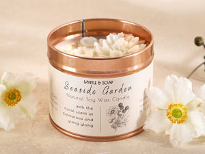 Myrtle & Soap SEASIDE GARDEN hand-poured natural soy wax candle