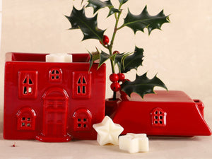 Red Ceramic House Wax Melt Burner