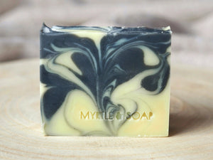 Myrtle MyBox FOR HIM with olive wood shaving brush, Night & Day natural soap and Deep Dusk natural soap