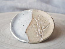 Load image into Gallery viewer, Handmade ceramic dish HARVEST with hand-pressed flower blossoms