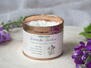 Myrtle MyBox SUMMER BREEZE with Seaside Garden soy candle, lemon & vanilla hand cream and whipped lip balm