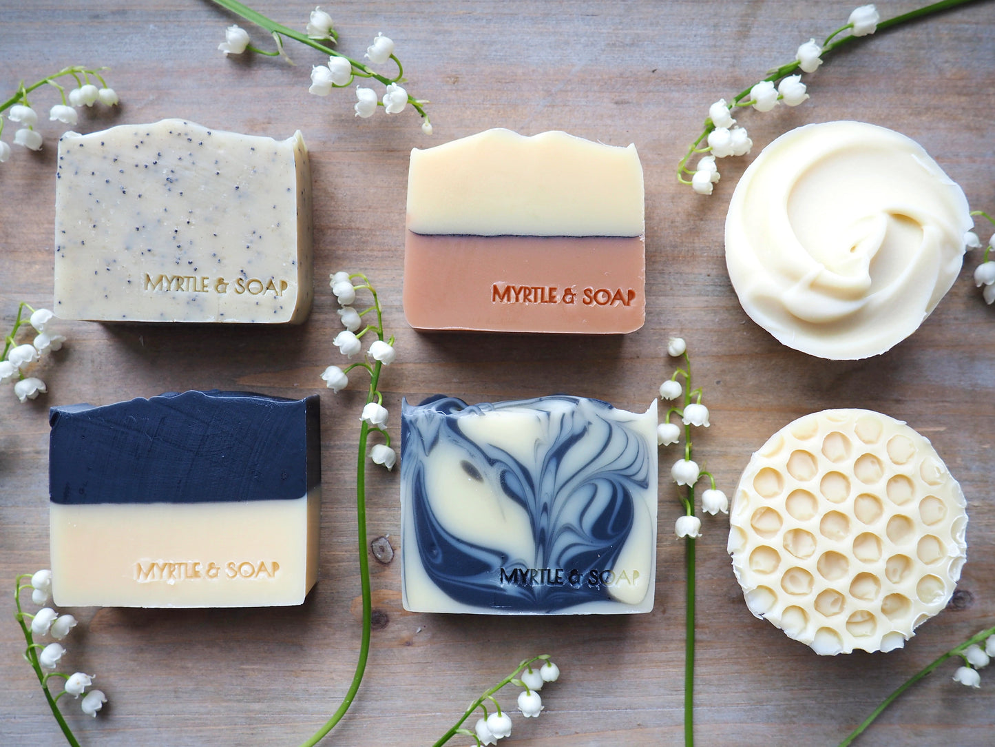 Natural soap set with 6 handmade natural soap bars