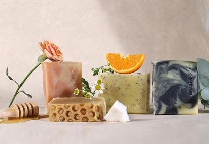 VINTAGE Box Set with Natural Hand Cream, Soap & Soap Dish